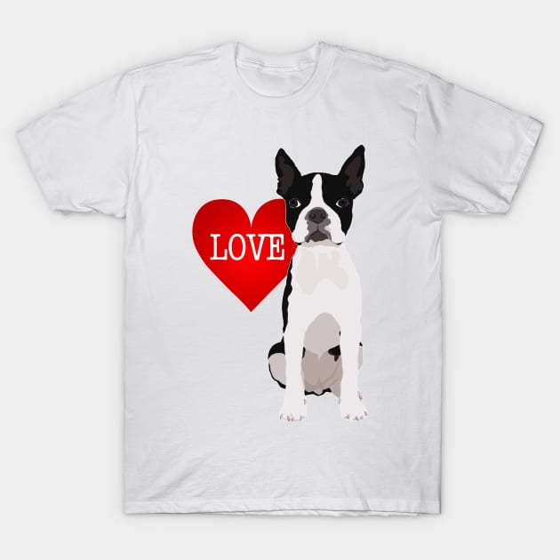 I love Boston Terriers T-Shirt by Ludwig Wagner